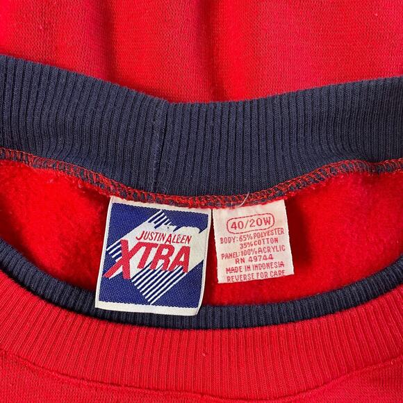 Vintage Crewneck Sweatshirt Womens Plus Size 20W Red Argyle Casual 90s 80s - Picture 8 of 11